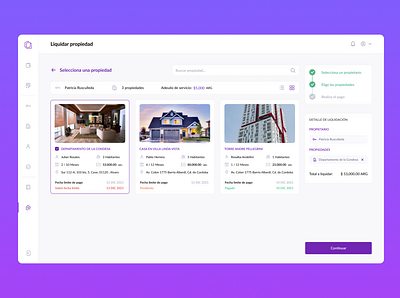Property Managment App apartment app design card design condo management house app house app design house manager house rental house selling app payment property selling purple real state real state app selling selling platform sidebar ui ux web design