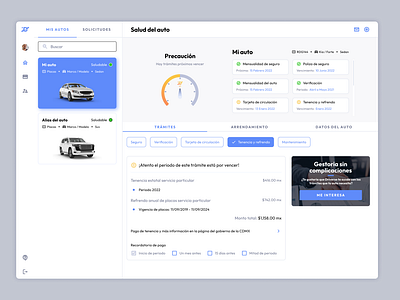 Driverse Web App app design automotive blue car app car cards car platform car platform design design management platform design ui user interface vehicle web