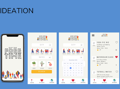 FreeTime App app design events illustration interface ui ux