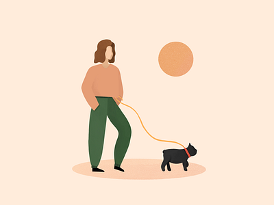 Hello Dribbble ! 👋 digitalart dog dog illustration drawing girl illustration procreate woman