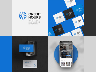 CREDIT HOURS accredited black black white blue brand brand identity courses credit design education elearning elearning courses graphic hours identity logo medical medical logo minimalistic professional