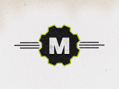 Mechanikum emblem green grunge logo retro texture vintage