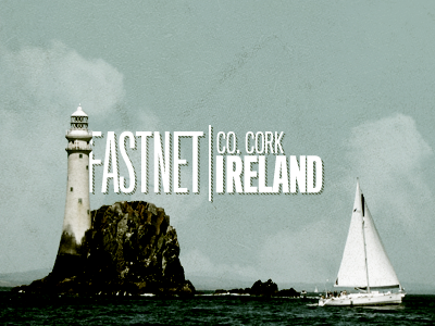 Fastnet blue boat fastnet ireland landscape lighthouse sea seascape ship titling typography water