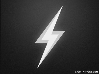 LightningSeven black clean clever design grayscale logo white