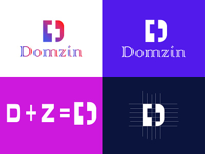 domzin logo design for client branding design grid logo icon illustration illustrator logo minimal modern logo unique logo