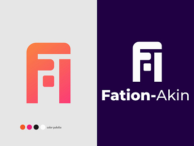 Fation akin logo design branding design fation akin flat grid logo icon illustrator logo minimal modern logo unique logo