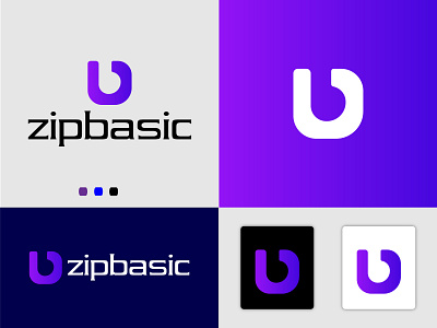 Zipbasic Logo design branding colourful logo creative logo design fation akin grid logo illustrator logo logo design minimal modern logo typography unique logo