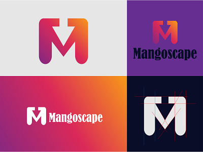 M logo design for Mangoscape company branding coloful logo creative logo grid logo icon logo logo design m logo minimal modern logo unique logo