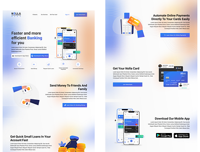 Digital Banking App Landing Page app bank design digital landing page ui