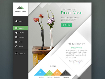 House Decor UI app black clean concept design interface minimal ui web web design website white