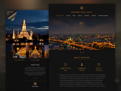 Bangkok Night Light 2 black clean dark design gold interface minimal orange ui ux web website