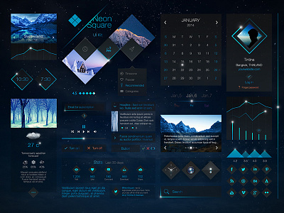 Neon Square UI Kit