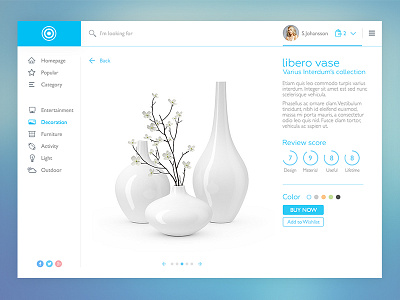 Deco blue clean concept design interface minimal simple ui ux web website white