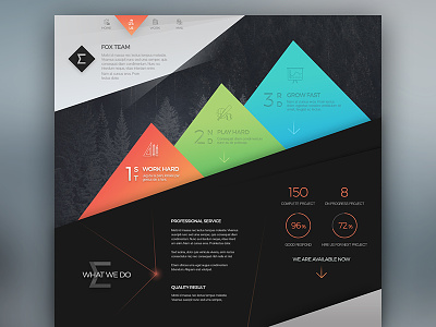 Fox black concept dark design grey interface orange ui ux web web design website