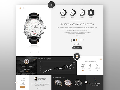 Watch it - Concept black clean concept dark design interface ui ux web web design website white