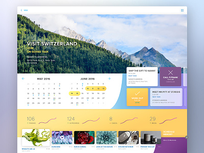 Kleen clean color concept design interface material purple ui web website white yellow