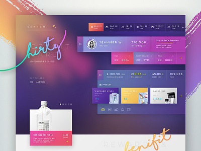 Credit Card Statement Concept color concept gradient interface purple statement stats ui ux web website white