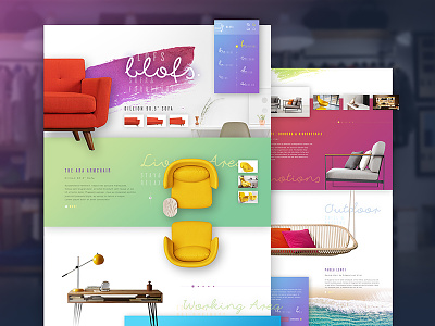 Blofs : Colorful decor color concept design furniture gradient green interface red ui web website white