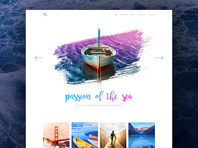 Passion of the sea clean concept interface minimal travel traveling ui user interface ux web website white