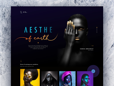 Hara l The Aesthetics black clean color concept dark design minimal typography ui web web design website