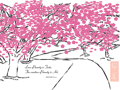 Abstract Cherry Blossom Tree design illustration japanese art japanese culture nature art nature illustration quote design quoteoftheday