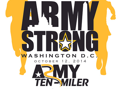 Army Ten Miler army army shirt army strong dc design illustration silhouette t shirt design t shirt illustration washington dc