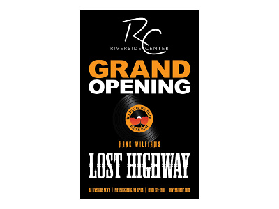 Lost Highway v03 advertisement black white blackandwhite branding design grand opening hank williams highway illustration poster design