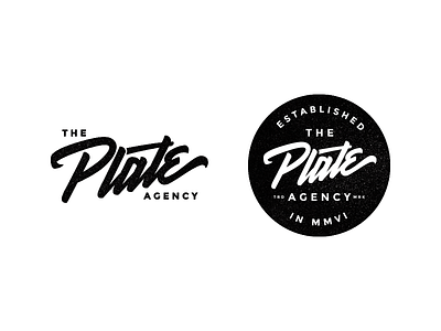 The Plate Agency Logo + Badge Design black branding graphic design lettering logo texture typography