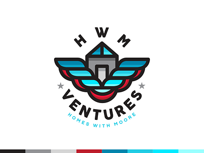 HWM Ventures graphic design logo house illustration real estate typography wings