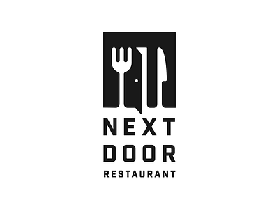 Next Door Restaurant. graphic design logo illustration lettering typography