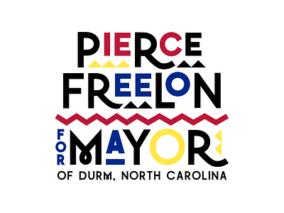 Pierce Freelon For Mayor of Durham WIP badge flower graphic design logo illustration lettering mayor shirt typography
