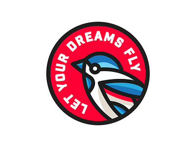 Let Your Dreams Fly bird black blue coral graphic design logo illustration texture type typography