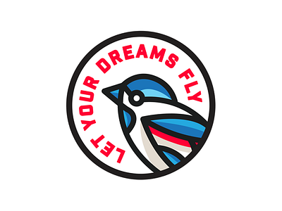 Let Your Dreams Fly 2 bird black blue coral graphic design logo illustration texture type typography