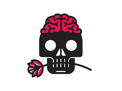 Skull + Flower badge flowers graphic design logo illustration skull