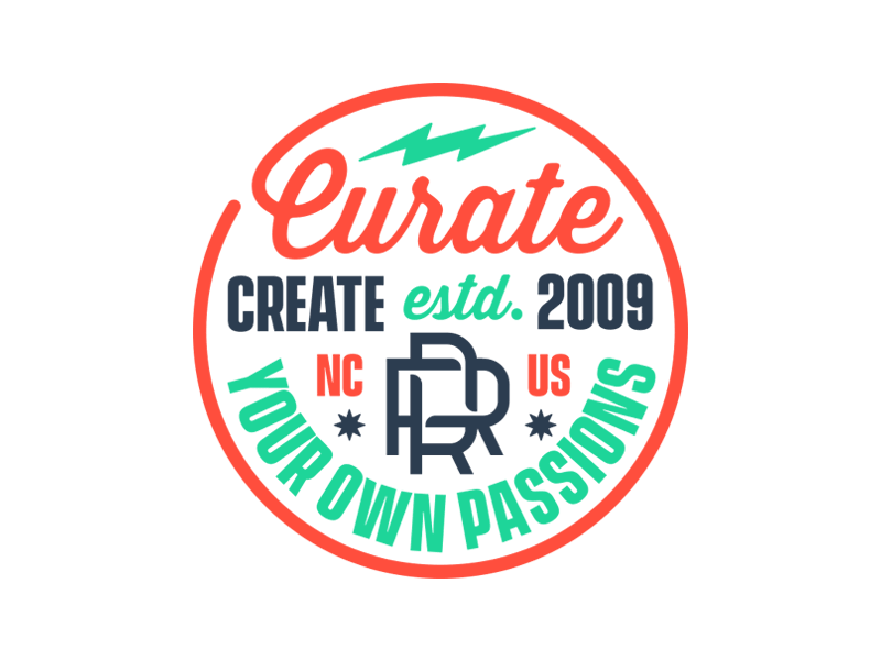 Curate. badge graphic design logo illustration lettering typography