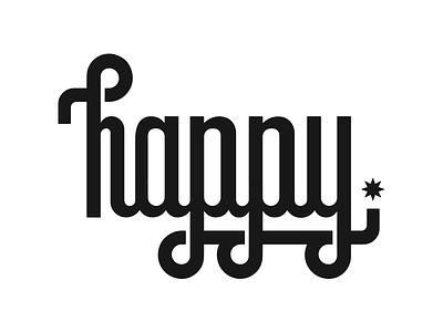 Happy. cursive custom graphic design illustration happy lettering script type typography