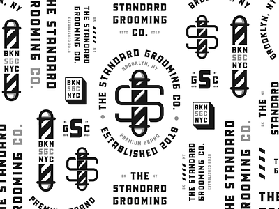 The Standard Grooming Co. badge black branding design graphic design icon illustration lettering logo type typography ui