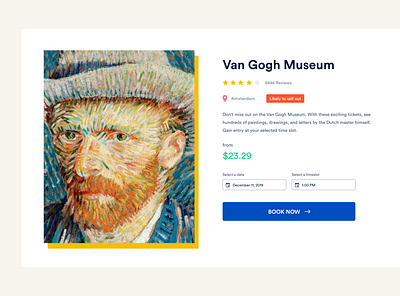 Van Gogh Museum - The modern museum amsterdam branding design system figma identity illustration landing page design museum ticketing typography ui webdesign widget