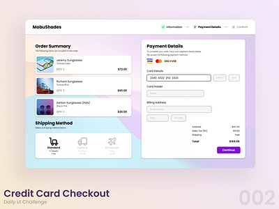 Credit Card Checkout Screen