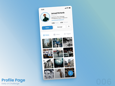 Profile Page, Daily UI Design app design graphic design ui ux