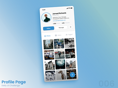 Profile Page, Daily UI Design