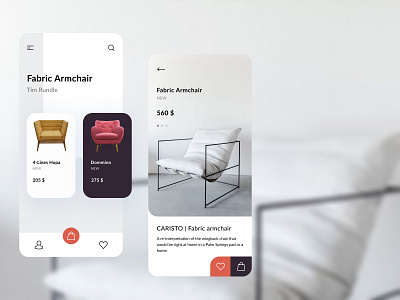 Furniture App app armchair button chair chairs element elements furniture app furniture design furniture store furniture website minimalism minimalistic price search ui ux ui card ui cards ui elements