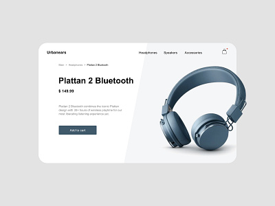 Landing page for Urbanears 012 breadcrumbs button dailyui dailyuichallenge e commerce e commerce app e commerce shop e shop headphone headphones landing page price product page shopping cart ui elements ui ux