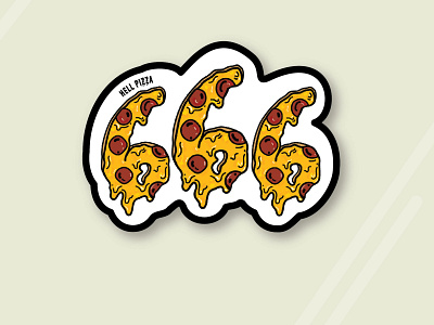 Hell Pizza Sticker hell illustration melting pizza pop art vector