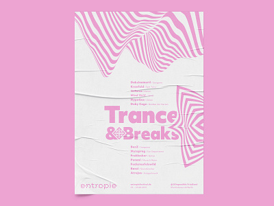 Event Poster for entropiefestival acts bands breakbeats event design event poster festival lineup party party poster poster psytrance techno