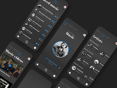 MusiQ - Blues, Folk and Roots music App dark mode design logo music ui user experience user interface ux