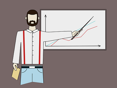 Flat illustration bussines illustration man