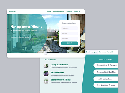 Landing page for Plant Services landingpage minimal ux