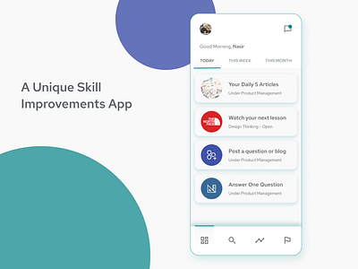 Skill Improvement App design ideation learning app minimal ui ux
