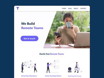 Concept design - Remote HR Solutions design hr software ideation landing page ui ux